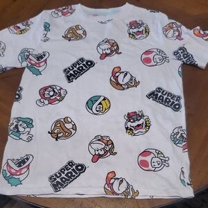🐻 Nintendo Super Mario Kids Tee - White with Multicolor Prints